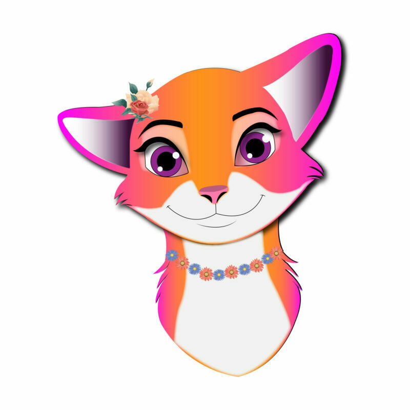 Cute little fox Vector Art is available design.